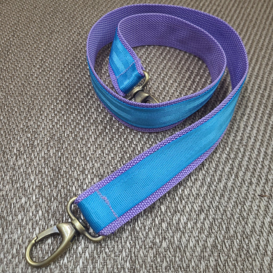 Lilac + turquoise bag strap