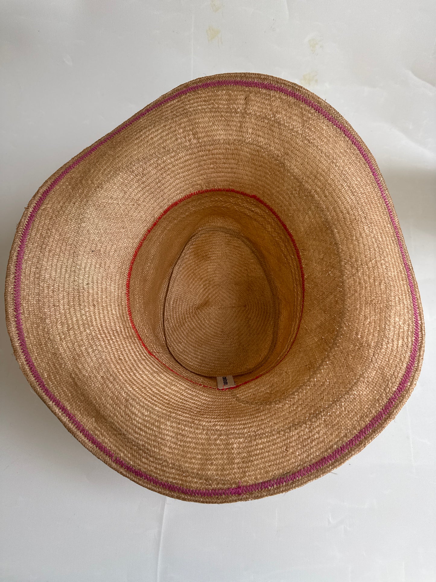 Corfu travel hat -  wheat + pink