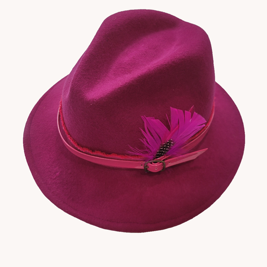 Fuschia felt fedora