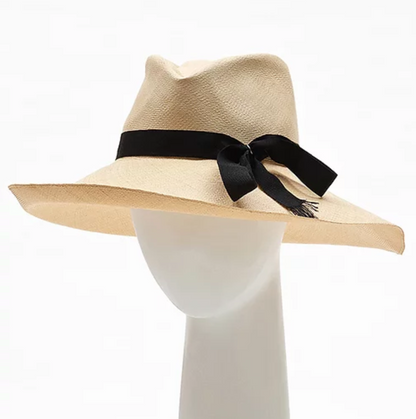 The Cuenca Super Fine hat with black ribbon